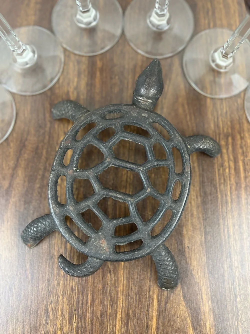 Vintage 1970s-80s Cast Iron Turtle Trivet Kitchen Hot Pot Holder 🐢